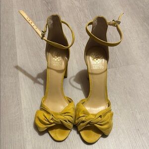 Vince Camuto Yellow Stiletto Heels with Ankle Straps